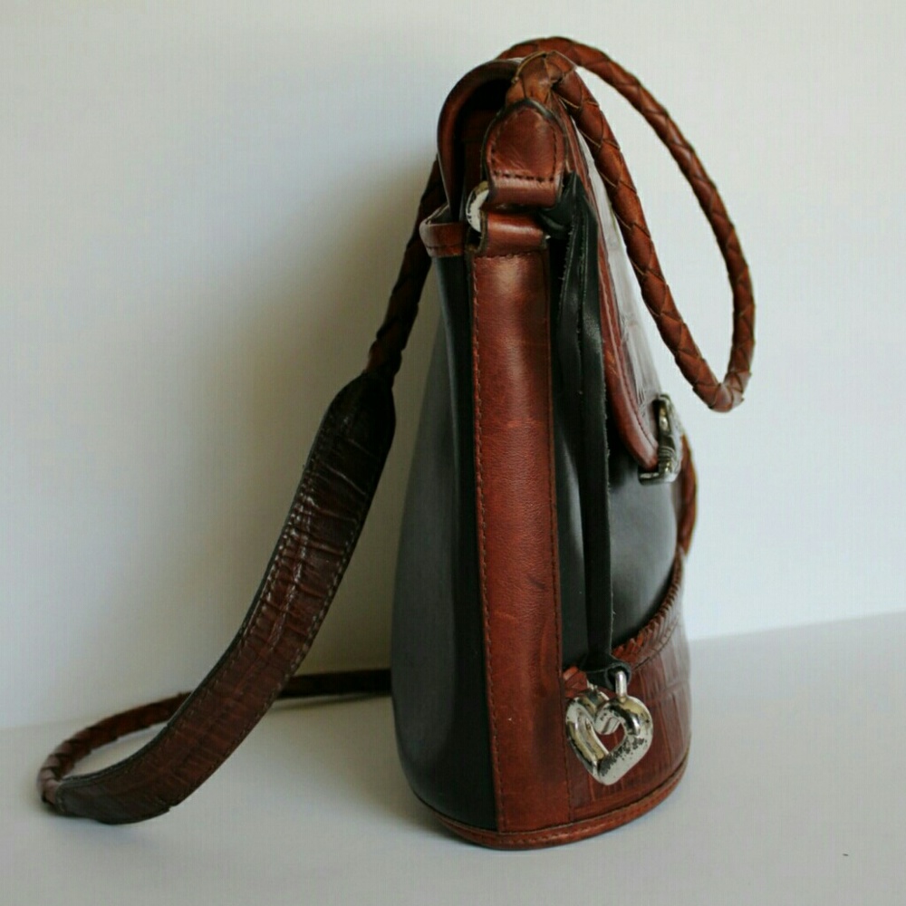 Brighton vintage leather crossbody bucket bag - Picture 3 of 8